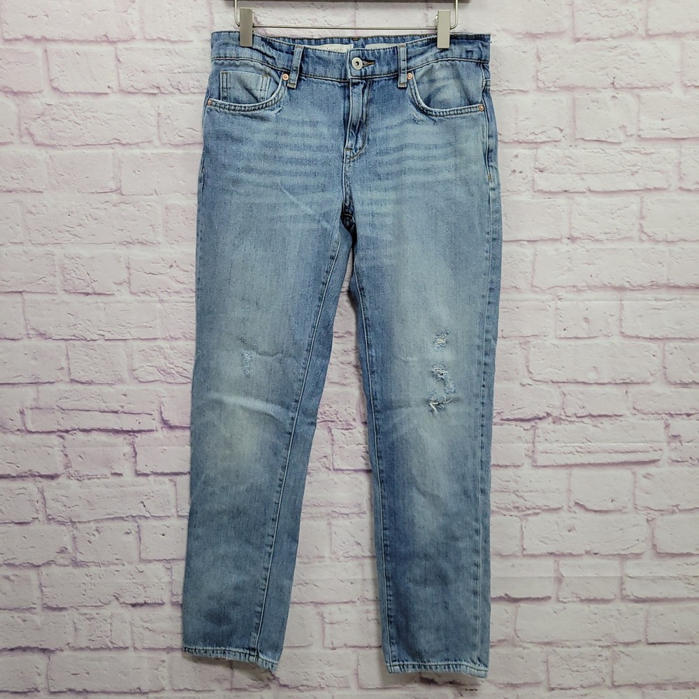Pilcro and The Letterpress Slim Boyfriend Jeans 27 100% Cotton Denim Distressed